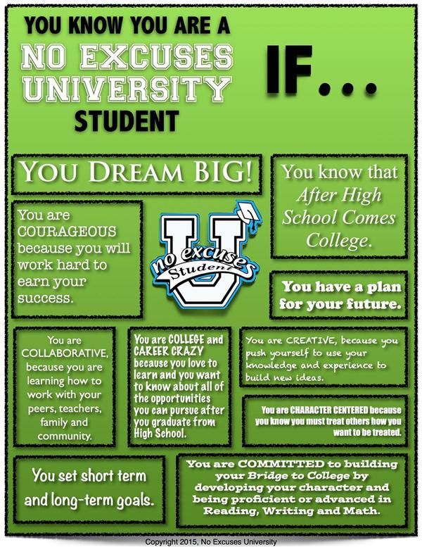 no excuses student 